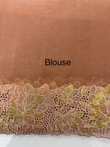 Soft Organza saree with cutwork tissue applique borders - MCW765