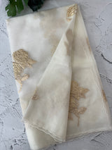 Soft Organza tissue Applique work saree MSLK113