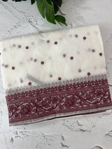 NetKota saree with chikankari machine embroidery - MS14622
