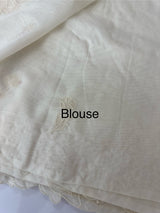 Mul chanderi applique work saree  MSH136 - Cream