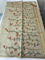 Kanta Handstitched Blended tussar silk saree MS15844