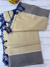 Kerala tissue saree- Gold checks