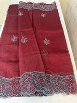 NetKota Applique work saree  MSH110- Maroon
