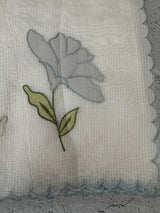 Moonga checks saree with applique work MS81789 - White to Grey