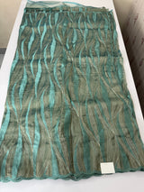 Georgette - Organza saree with thread work MS349 BluemixGreen