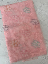Soft crushed Chiffon saree with Applique work MSC477 PeachPink