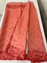 Blended Satin finish Tussar silk saree with applique work- MS8178