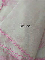 Lightweight Kota Moonga checks saree with applique work MSH288