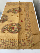 Kanta Handstitched Blended tussar silk saree MS15831