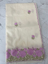 Mul chanderi embriodery saree with scalloped borders MSH176