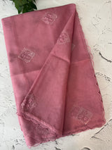 Organza saree with embroidery - MSH375(2) Pink