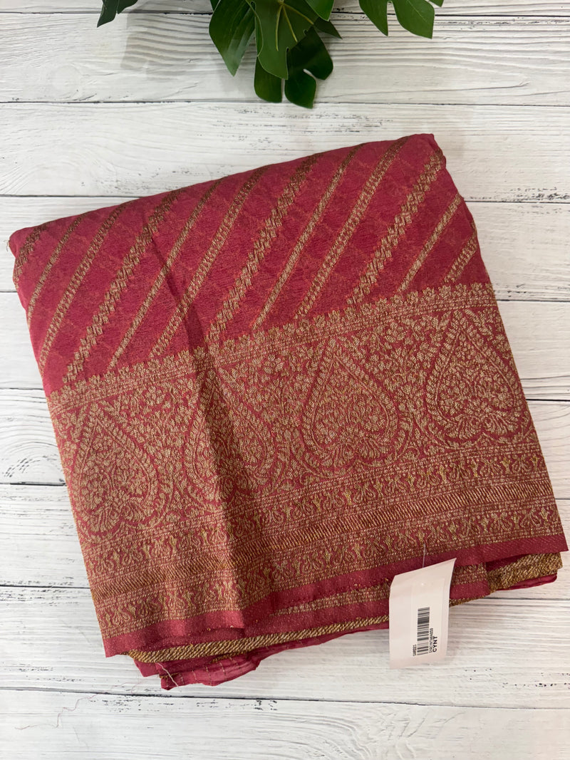 Semi banarasi Khaddi Georgette saree - MS1499 DARK PEACH