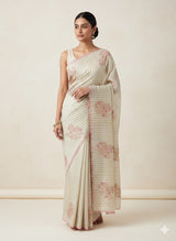 Tissue mix Soft silk saree with applique work MS8146