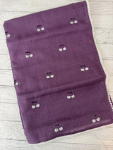 Soft kota checks saree with embroidery - MS9898 Purple