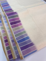 Rainbow semi Linen Saree MLS615- 15