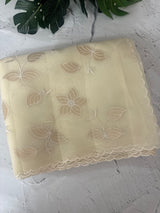 Viscose Organza saree with applique work-MSH238 Ivory