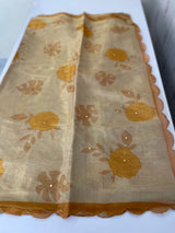 Printed Tissue silk saree with foil work MTS214