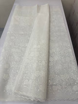 Organza saree with appliqué work - MSH192(4) White