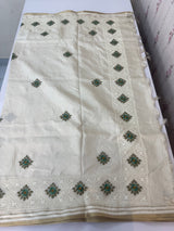 Blended soft tussar silk saree MS90543- Cream