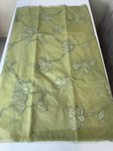 Organza saree with tissue applique work MK62 - Dusky Green