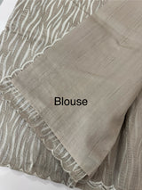 Semi tussar saree with thread work MTS490 CementGrey