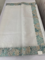 Soft Organza saree with cutwork tissue applique borders - MCW765
