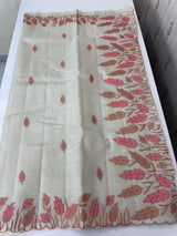 Tissue silk saree with applique work  MSH105