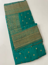 Semi banarasi Khaddi Georgette saree (Design 3) - MKGS124 - TealGreen