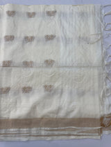 Soft blended tussar saree  MKT121 (9) - Offwhite