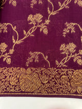 Banarasi Tussar Georgette Saree  - MS44376 Wine