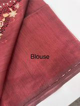 Cutwork Semi tussar saree MTSS674 DarkMaroon