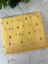 Kota checks saree with embroidery MS7679(1) Yellow