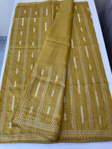 Silky kota embroidery saree MS6470 MustardYellow