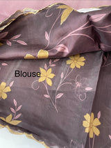 Semi soft tussar appliqué work saree MTS6589