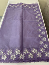 Soft organza saree with sequins cutwork borders- MCW541 - LightPurple