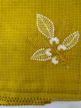 Kota  checks saree with embroidery - MS7679 Yellow