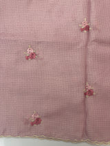 Unstitched Silky Kota Set with embroidery- MK66 PastelOnion