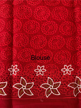 Phulkari Kota embroidery saree with cutwork- MCBV67 RED