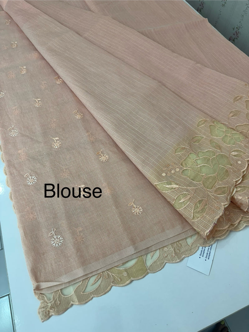 Soft kota silk saree with applique work MS85432