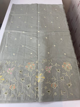 Applique and embroidery work 
 Kota Silk saree MSH118 - DuskyGreyGreen