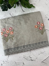 Silky kota embroidery saree MSK4359 Grey