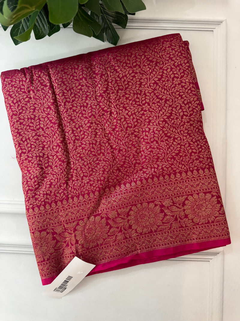 Banarasi semi katan saree SHKNSNM RaniPink