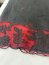 Kota saree with applique work MS6677 -Black to Red