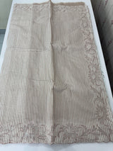 Striped Mul chanderi saree with applique borders MSH987 - Pale Mauve