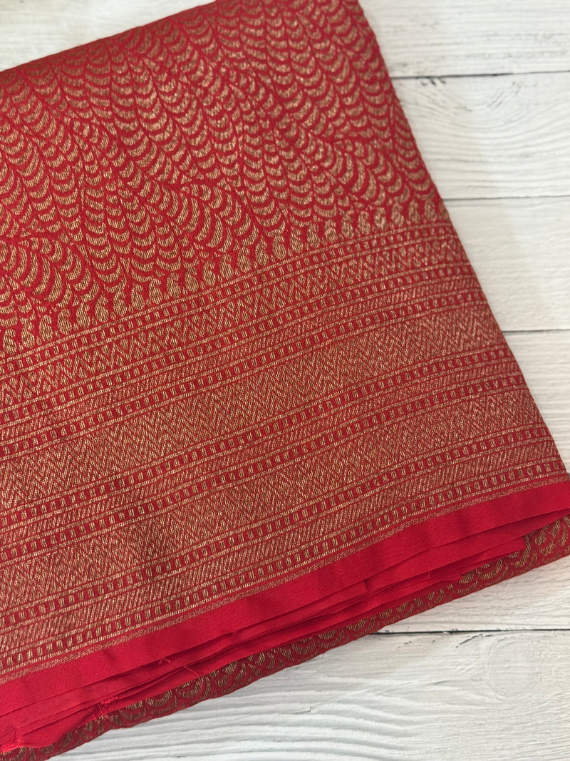 Banarasi semi katan saree SMBNIRY- RED