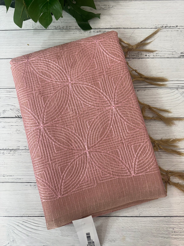 Tissue Silk embriodery saree MS49888 - Pink