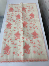 Lightweight Kota Moonga checks saree with applique work MSH288