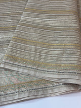 Tissue silk saree with hand embriodery - MS4561 Tan shade