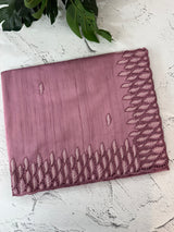 Blended tussar saree with cutwork border- MSHK691 OnionPink