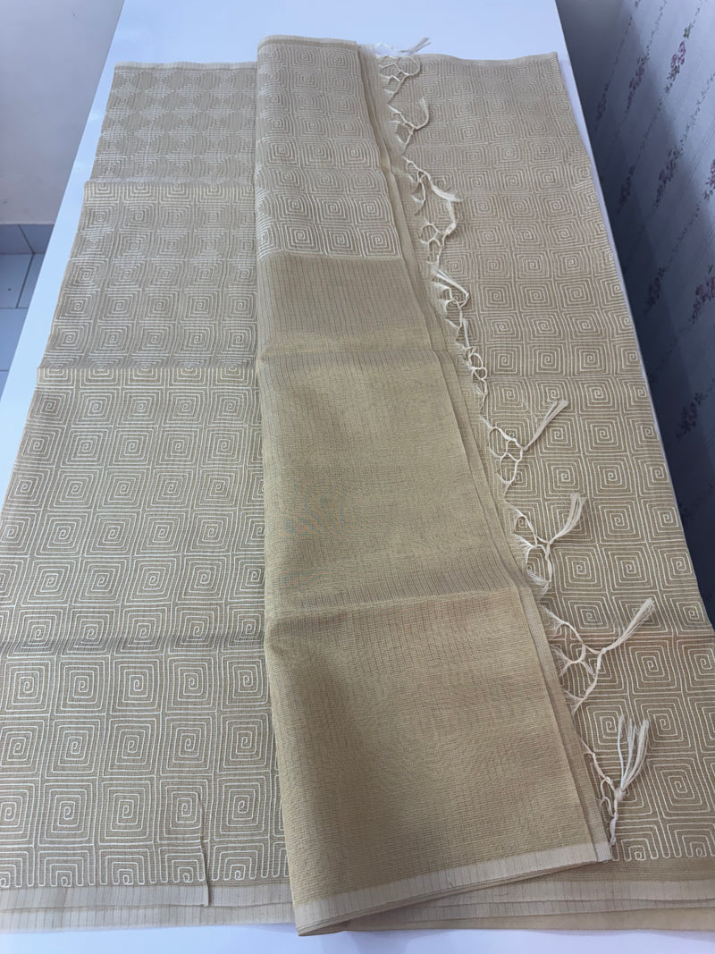 Tissue silk saree MTTS66- LightGolden